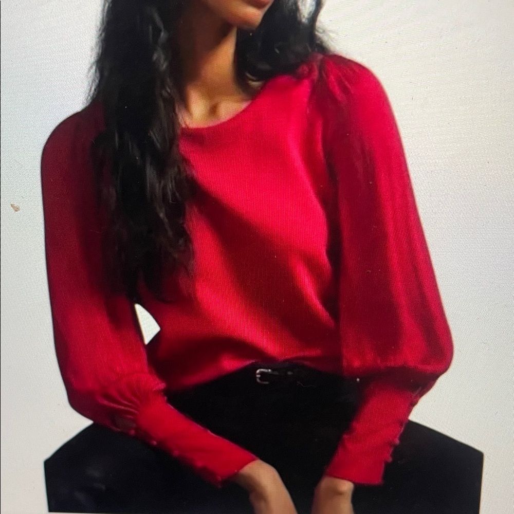Anthropologie hot pink blouse with button cuffs sz xs